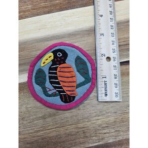 Mola Handstitched Patch Vintage Textile Fiber South American Folk Art Bird